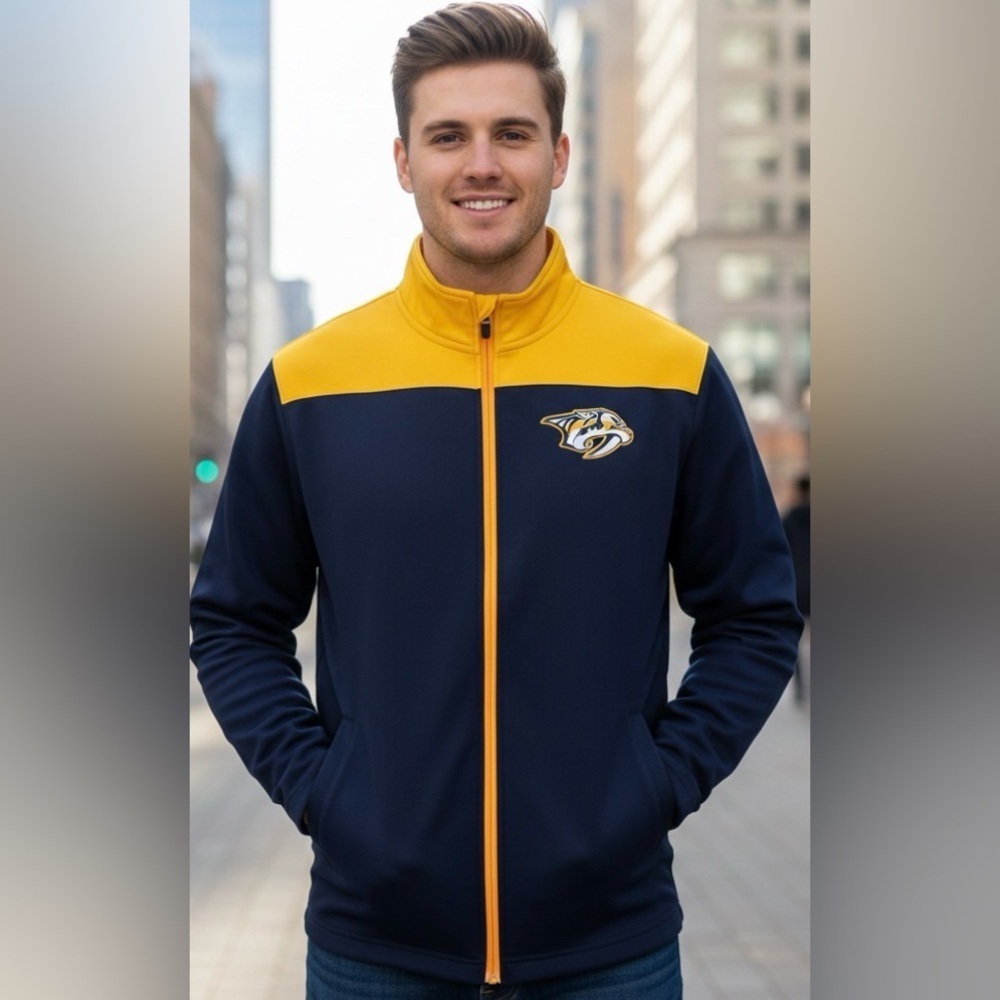 NHL Nashville Predators Yellow and Navy fully lined Jacket